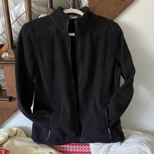 NWOT ladies black fleece zip up coat